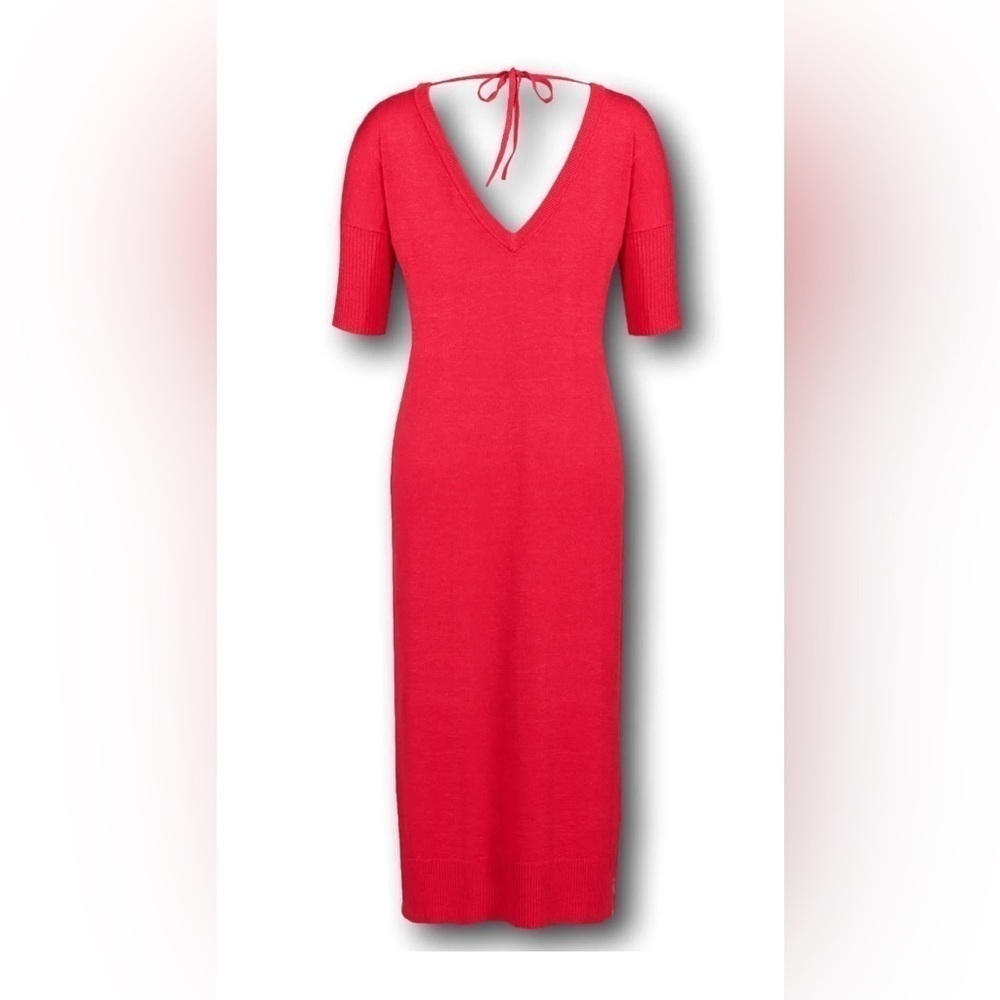 J. Peterman linen blend shift Sweater dress, pink midi length, elbow length, S - Picture 11 of 11